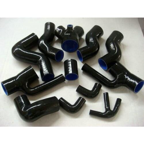 BLACK Silicone Radiator Coolant Hose For Audi S4 B5 SR4 Biturbo 1997-2001 & A6 4B C5 Bi-turbo 2.7L 99-05 Induction Intake Pipe