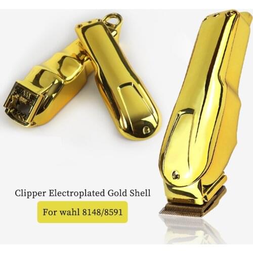 For wahl 8148/8591Clippers Barber Cover Upper Lower Cover Of Hair Trimmer Shell Electroplated Gold Hair Clipper Accessories
