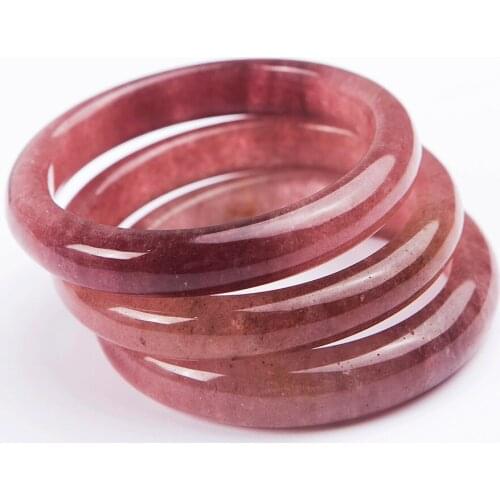Red Natural Strawberry Quartz Bangles For Women Female Crystal Fashion Natural Stone Bangle 58mm 59mm 60mm 61mm 62mm