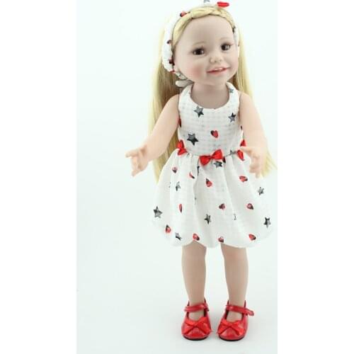 NPK DOLL 18" 45CM Lovely girl vinyl doll lifelike newborn american baby reborn doll toys gift for child