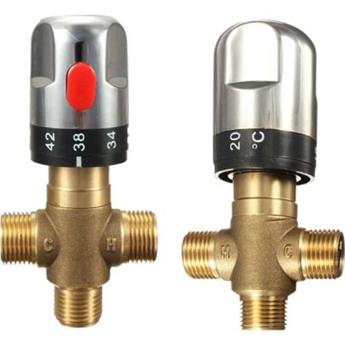 Brass Pipe Thermostat Faucet Thermostatic Mixing Valve Bathroom Constant Water Temperature Control Shower Faucet Cartridges