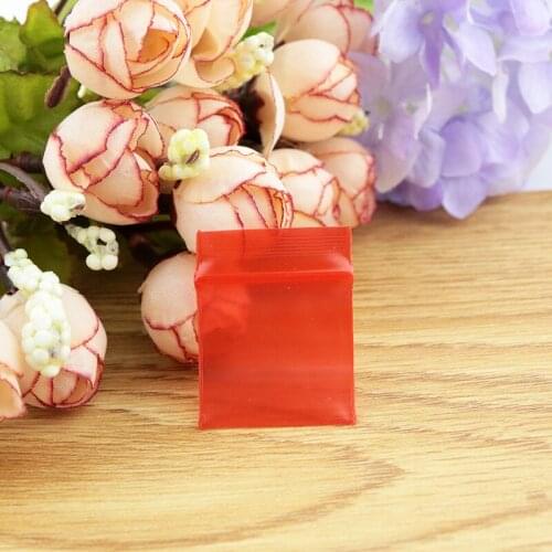 Hot Sale 1000pcs Mini Red Self Sealing Zip LockPlastic Bags 4x6cm Transparent Packaging Bag Jewelry Gift Pouches