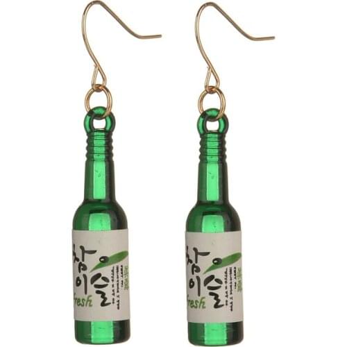 Fashion Cute Fun Resin Fake Glass Beer Earrings Cute Handmade Earrings Womens Jewelry