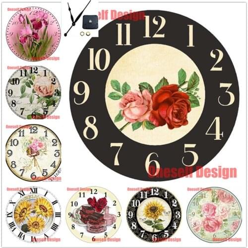 Popular diy diamond painting full set flower and clock 5d diamond embroidery full set flower clock Christmas home wall sticker