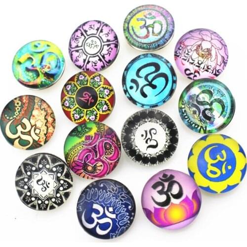New Arrive 10pcs/lot 18mm Love Yoga Random Snap Button Glass Snap Buttons Charms Fit DIY Snap Bracelet Jewelry
