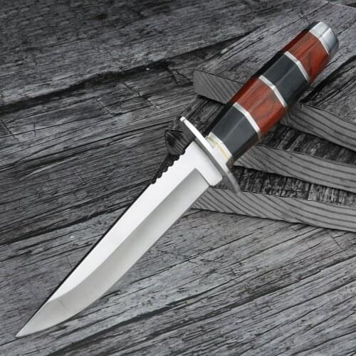 Fixed Blade Bushcraft Knives Outdoor Survive Combat Knife Hunting Camping Knives Handmade Hardwood Handles with Sheath