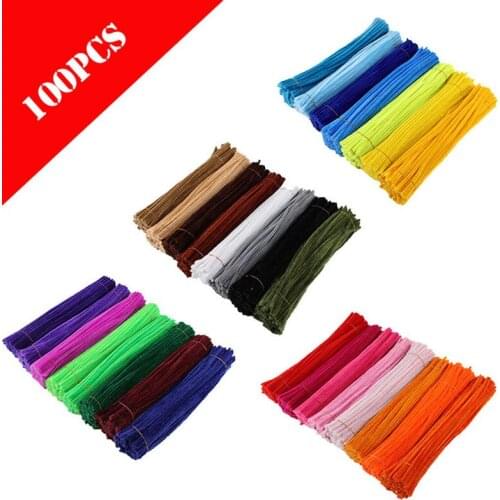 100PCS Chenille Sticks For Craft Children Kid Pipe Cleaner Stems Craft Creative fun Games Cocktail Bar Diy Handmade Material