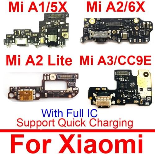 USB Charging Port Jack Board For Xiaomi Mi A1 A2 Lite A2Lite 5X 6x Redmi 6 Pro CC9E A3 USB Charge Port PCB Board Replacement