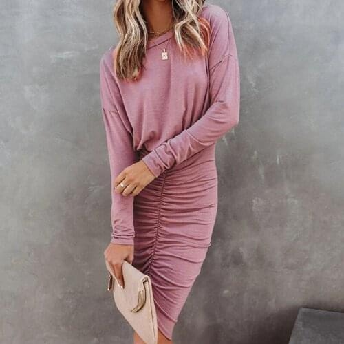 Pleated Dresses Women Bodycon Sexy Pencil Club Party Elegant Streetwear Outfit Bodycon Wrinkles Sexy Irregular Dress G2461