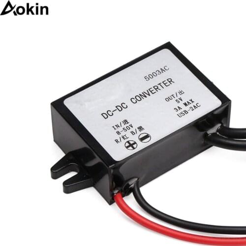 DC-DC Buck Converter 3A Regulator Power Supply Module Step Down Reducer 12V/24V/36V to 5V Transformer Dual USB Ear for CellPhone