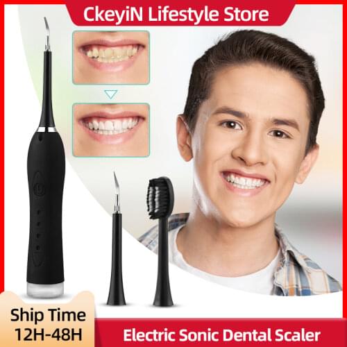 CkeyiN Portable Electric Sonic Dental Scaler Tooth Calculus Remover Tooth Stains Tartar Tool Dentist Whiten Teeth Health Hygiene