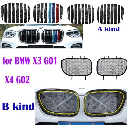 Stainless/ABS steel For BMW G01 X3 G02 X4 2018 2019 2020 Anti-mosquito Car Racing Grill Bumper NET M Performance Accessories