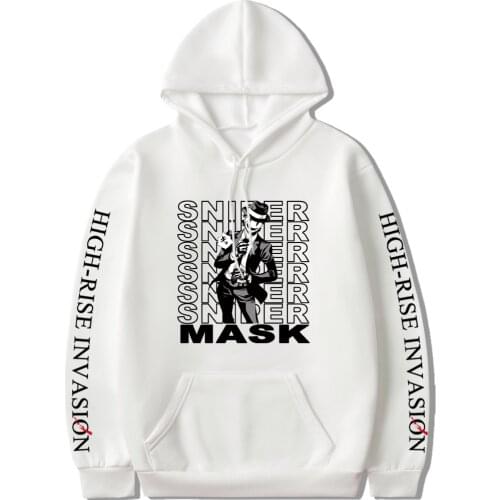 Anime High-Rise Invasion Sniper Mask Print Hoody Sweatshirts Harajuku Casual Men Women Cosplay Oversized Fashion Street Hoodies