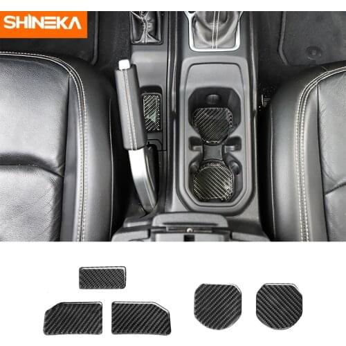 Interior Mouldings For Jeep Wrangler JL Car Carbon fiber Cup Holder Pad Coaster Decoration Stickers For Jeep Wrangler JL 2018