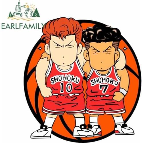 EARLFAMILY 13cm x 12.2cm for Slam Dunk Waterproof Decal DIY Scratch-proof Anime Waterproof SUV Window Car Stickers Decoration
