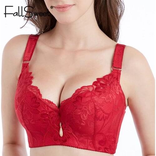 FallSweet Women Bras Push Up Lace Bra Sexy Plus Size Brassiere Comfort Underwear Female