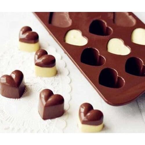 1Pcs 15-Holes Love Mold Christmas Gifts New arrival Silicone Heart Chocolate Molds Jelly Ice Molds Cake Mould Bake ware