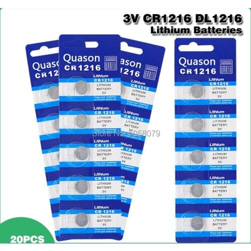 20pcs/pack CR1216 Button Batteries DL1216 BR1216 Cell Coin Lithium Battery 3V CR 1216 5034LC For Watch Electronic Toy Remote