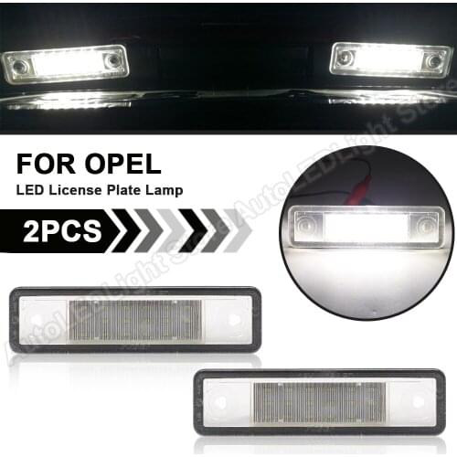 2x For Vauxhall For Opel Corsa B Astra F G Omega Zafira Signum Vectra B Car LED License Plate Lights 12V White Number Plate Lamp