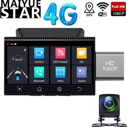 4G Android 8.1 car DVR GPS dual camera FHD 1080P automatic video register WiFi remote monitor night vision monitoring recorder