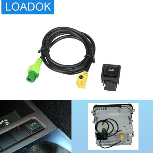 4Pin Car Switch Volkswagen USB For RCD510 RNS315 USB Port Socket Switch Adapter 5KD 035 726 A For VW Golf MK5 MK6