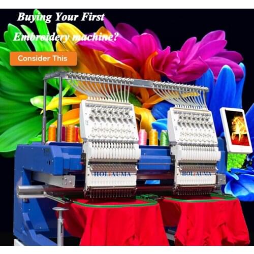 Double heads high speed 15 needles computer embroidery mahcine 10 year service guaranteed cap/tshirt/flat embroidery machine