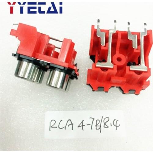5PCS Four holes Lotus socket 4 Lotus socket Audio signal input jack AV Block RCA 4-7B 8.4 DD