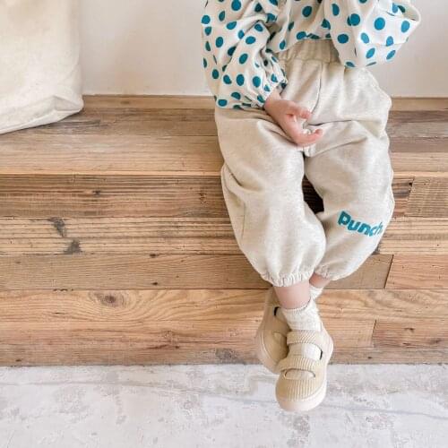 8520 2021 Childrens Autumn Letter Printed Loose Pants Harem Pants Casual Pants