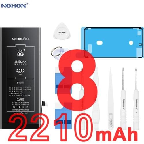 Nohon Battery For iPhone 8 iPhone8 2110mAh-2210mAh High Capacity Li-polymer Bateria For Apple iPhone 8 Batteries with Tools 2020
