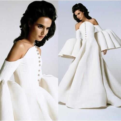 Ashi Studio Poet Sleeve Evening Dresses 2021 Dubai Off Shoulder Prom Dress Arabic Women Formal Party Dress Vestidos De Novia