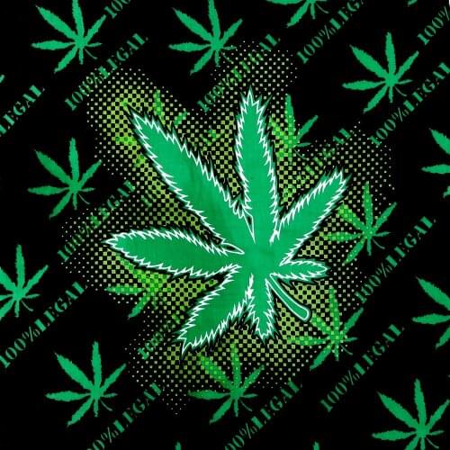 2018 New Fashion Punk Black Green Weed Leaf Bandanas For Womens Mens