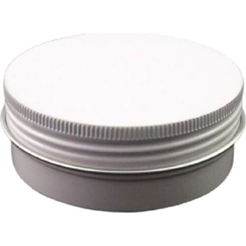 60ml White Cream Jar Empty Makeup Accessory Moisturizing Milk Tin Can Box Metal Aluminum Sunscreen Pots Refillable Travel 50pcs