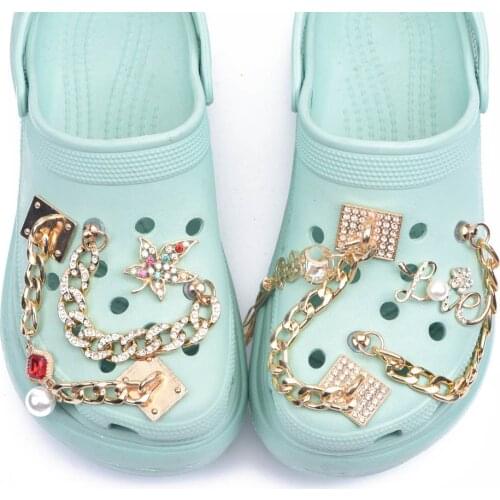 Free Shipping Brand Shoes Charms Designer Croc Charms Rhinestone JIBZ Girl Gift Clog Decaration Metal Love Butterfly Accessories