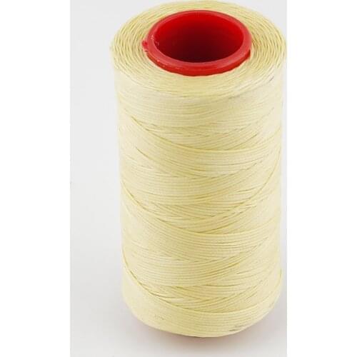 Beige 250 Meter 1mm Flat Waxed Wax Thread Cord Sewing Craft for DIY Leather Hand Stitching