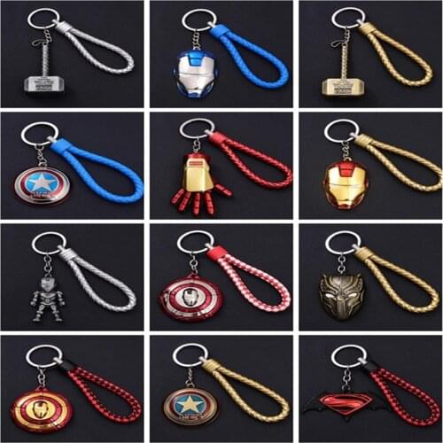 Disney Captain America Keychain Leather Strap Avenger Keyring