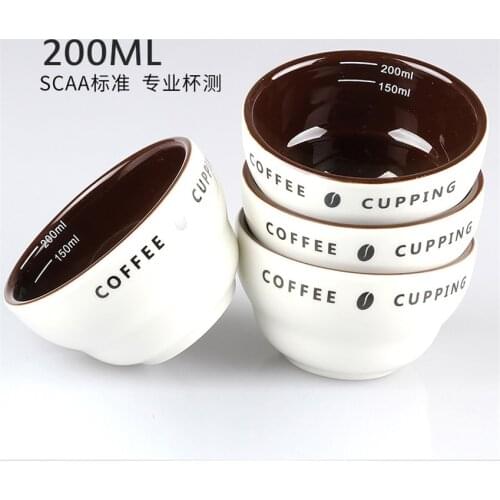 Espresso Coffee Cupping Cup 200ml Ceramics Measuring Bowl Coffee Competition Baking/Dry Ingredients/Liquid Accessories