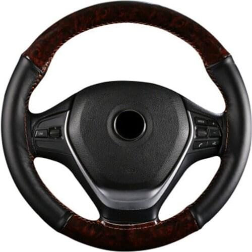 Car Steering Wheel Cover Artificial leather with peach veneer DIY 38cm 3 Colors Comfortable and beautiful With needle and thread