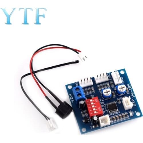 Computer cooling four-wire PWM fan automatic temperature control speed control 1 channel temperature control 2 channel manual