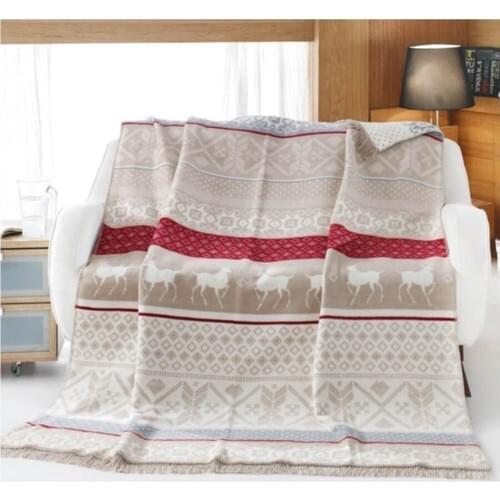 İpekçe Home White Patterned Cotton Tv Knee Blankets Bianna
