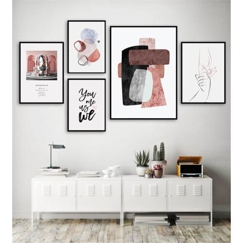 Geometric Pattern Graphic Canvas Painting Scandinavia Styles Hands Wall Art Picture Posters Prints for Living Room Home Decor