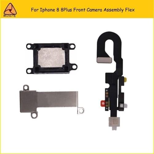 2PCS/LOT Tested 8G 8Plus Front Camera Assembly Flex for Iphone 8 8g 8Plus 8P Front Camera Flex+Sound Receiver+Metal Cover Parts
