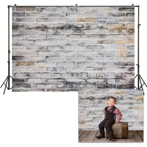 HUAYI Photo Background Newborns Baby Child Photography Backdrops Custom Studio Vintage Grey Brick Wall Photoshoot Backdrop US224