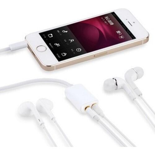 Quality 3.5mm AUX 1 Male To 2 Female Audio Headphone Headset Earphone Splitter Cable Adapter Y Splitter Cable For PC Cellphone