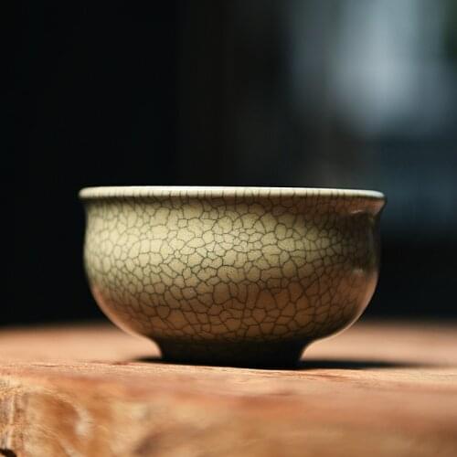 Ceramic Longquan celadon handed down by GE kiln handmade Master Cup single cup household mens kungfu tea set tea cup