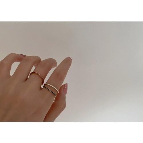 New Womens Titanium Steel Dripping Oil Metal Ring Gold Color Minimalist Elegant Finger Rings For Women Fashion Party Jewelry