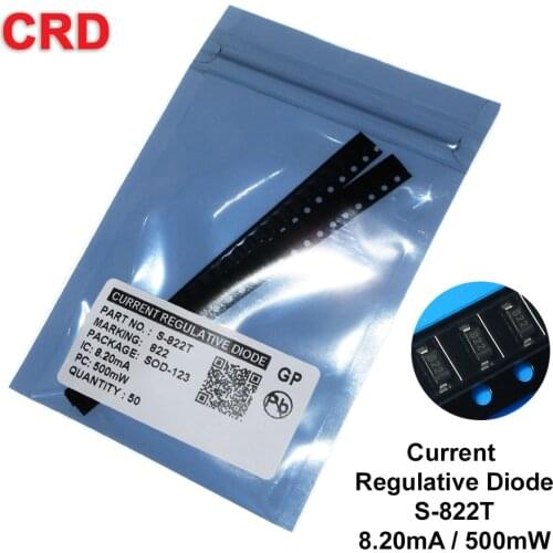 50PCS/LOT CRD Diode kit S-822T 8.2mA SMD SOD-123 CURRENT REGULATIVE DIODES NEW Free shipping