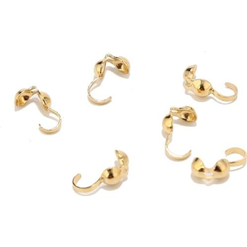 8.8MM*4MM Bead End Cap Endcaps Open Clamshell Bead Tips Stainless Steel Bead Tips Metal Tips Knot Covers for DIY jewelry making