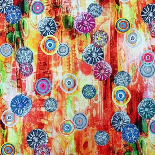 Colorful circle stones 100% Cotton Fabric Printed Floral Designs Cloth Dolls Plain Fat Quarter Atr Work Patchwork Tela Tissu Ho