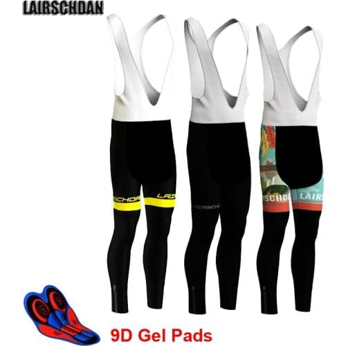 LairschDan 2021 Summer BicycleTeam Men Cycling Long Pants Outdoor Cyclist Bib Culttes Breathable 9D Gel Pads Tight Bike Trousers