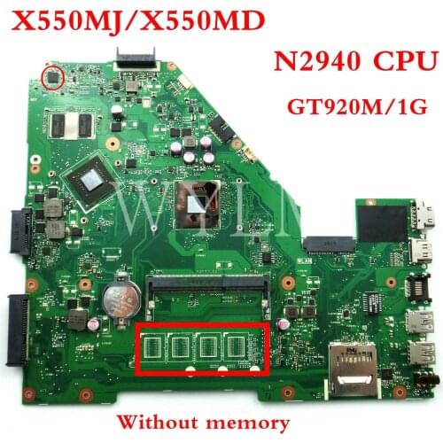 X550MJ N2940CPU LVDS Without memory mainboard REV2.0 For ASUS X550M Y582M X550MD X550MJ X552M Laptop motherboard 100%Tested